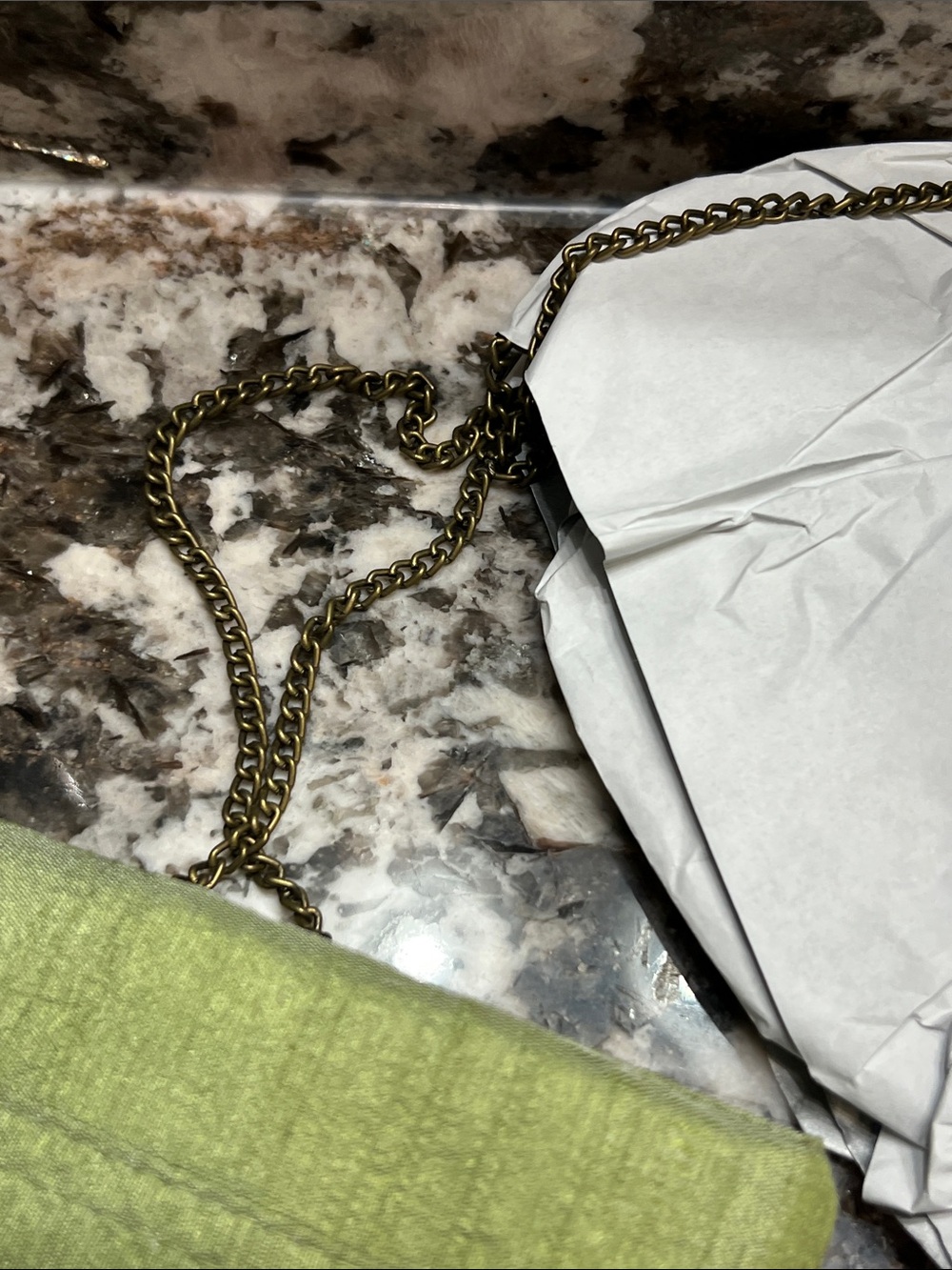 Floral Beaded Clutch - Green & Cream - Picture 6 of 8